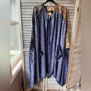 NEW Kantha Bae Fleetwood Kimono- periwinkle rasgulla silk, Free Size (0-22/24)
